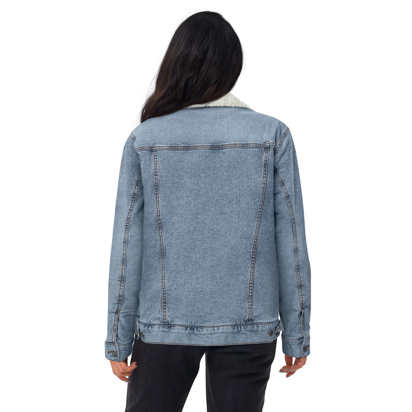 Unisex denim sherpa jacket >> SPLIFF WEAR®