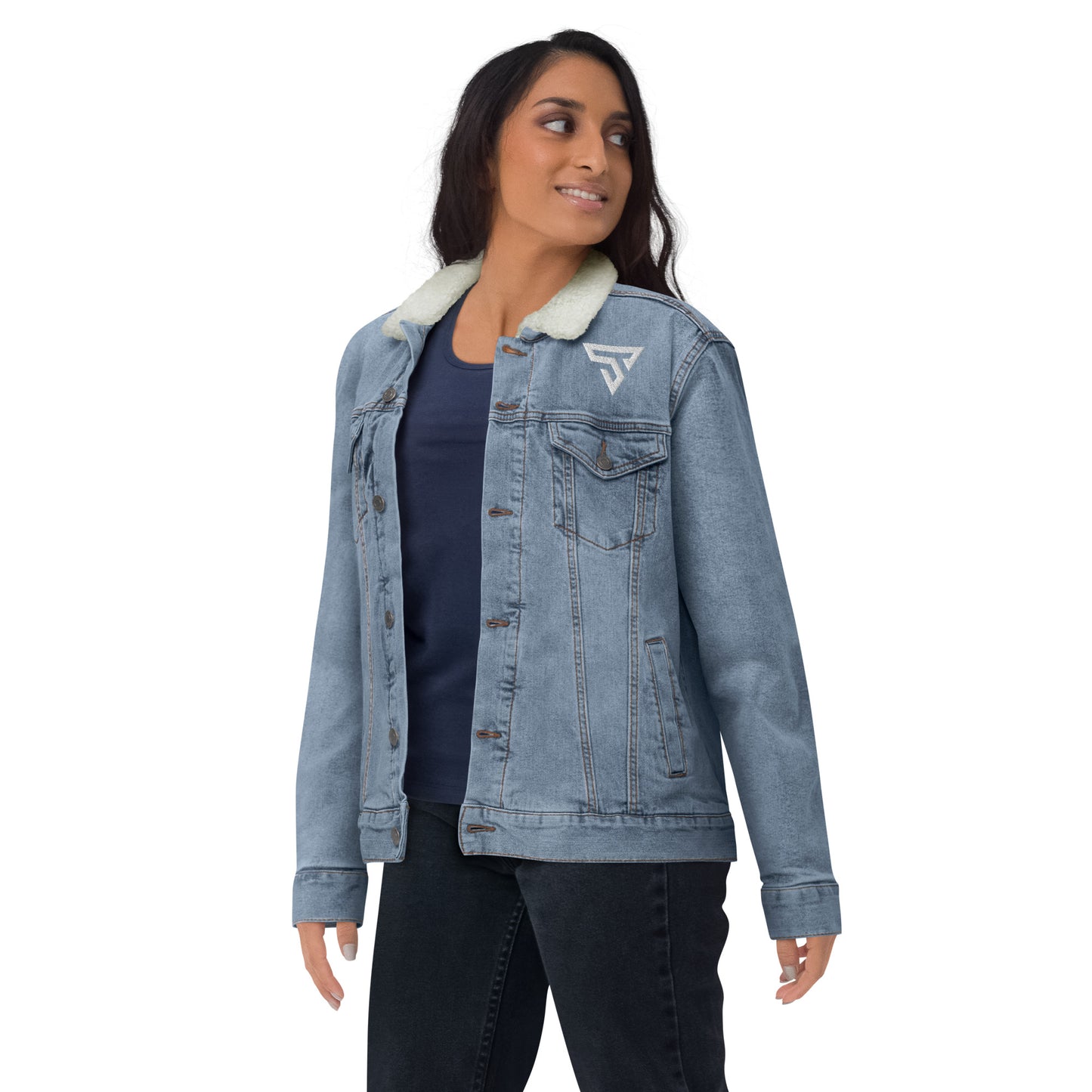 Unisex denim sherpa jacket >> SPLIFF WEAR®